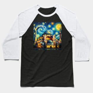 Hagia Sophia Istanbul Starry Night - Beautiful Iconic Places Baseball T-Shirt